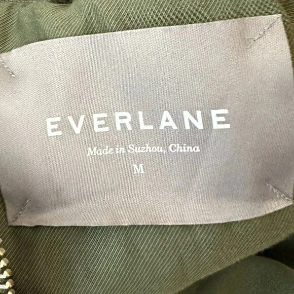 Everlane  Womens The E2 Bomber Jacket Olive Green Size Medium Full Zip - Picture 6 of 10